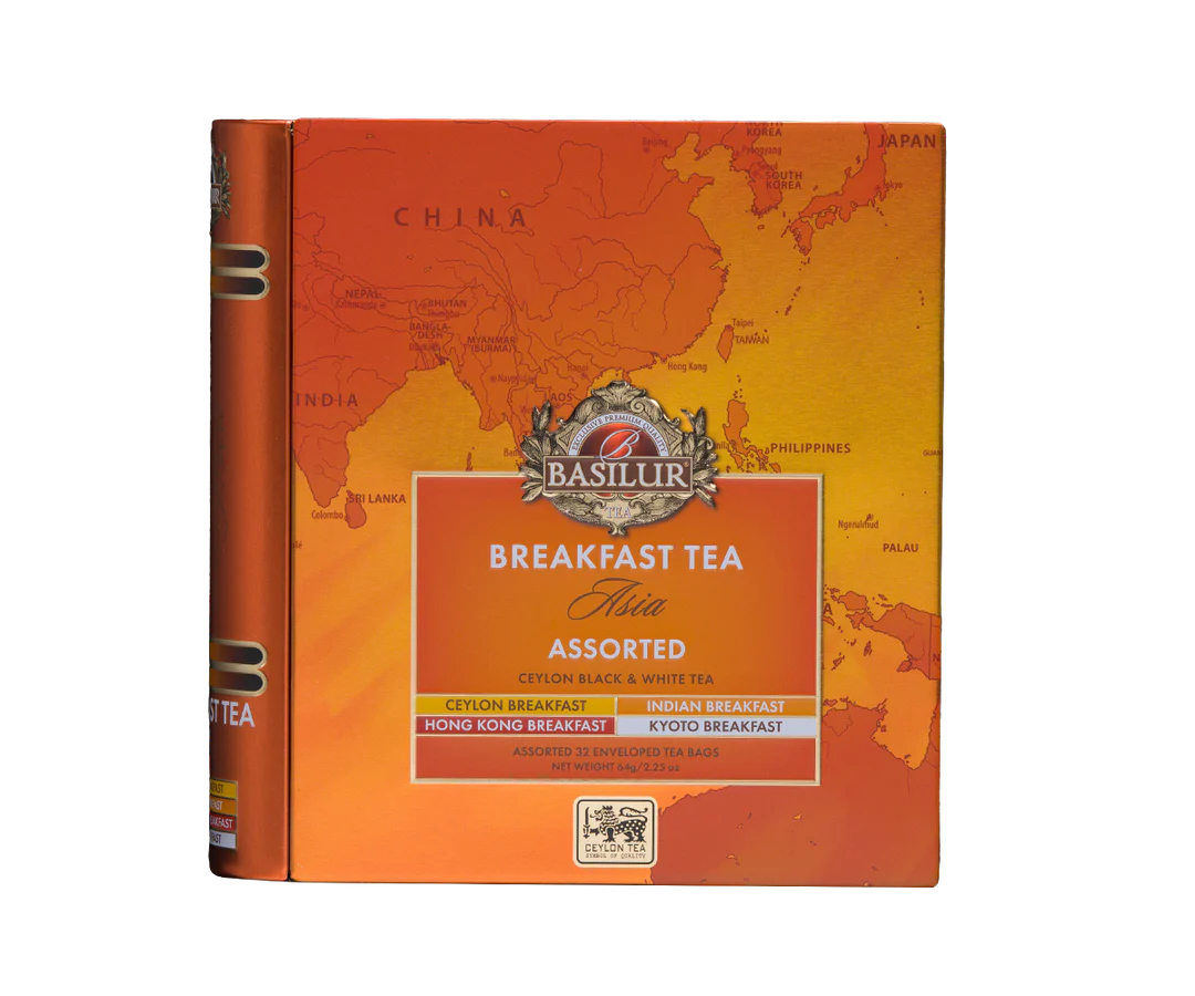 Breakfast Tea - Tea Book - Asia - 32 Enveloped Tea Bags - 4 Flavours