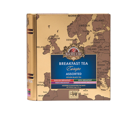 Breakfast in Europe Tea Book - 32 Enveloped Tea Bags - 4 Flavours