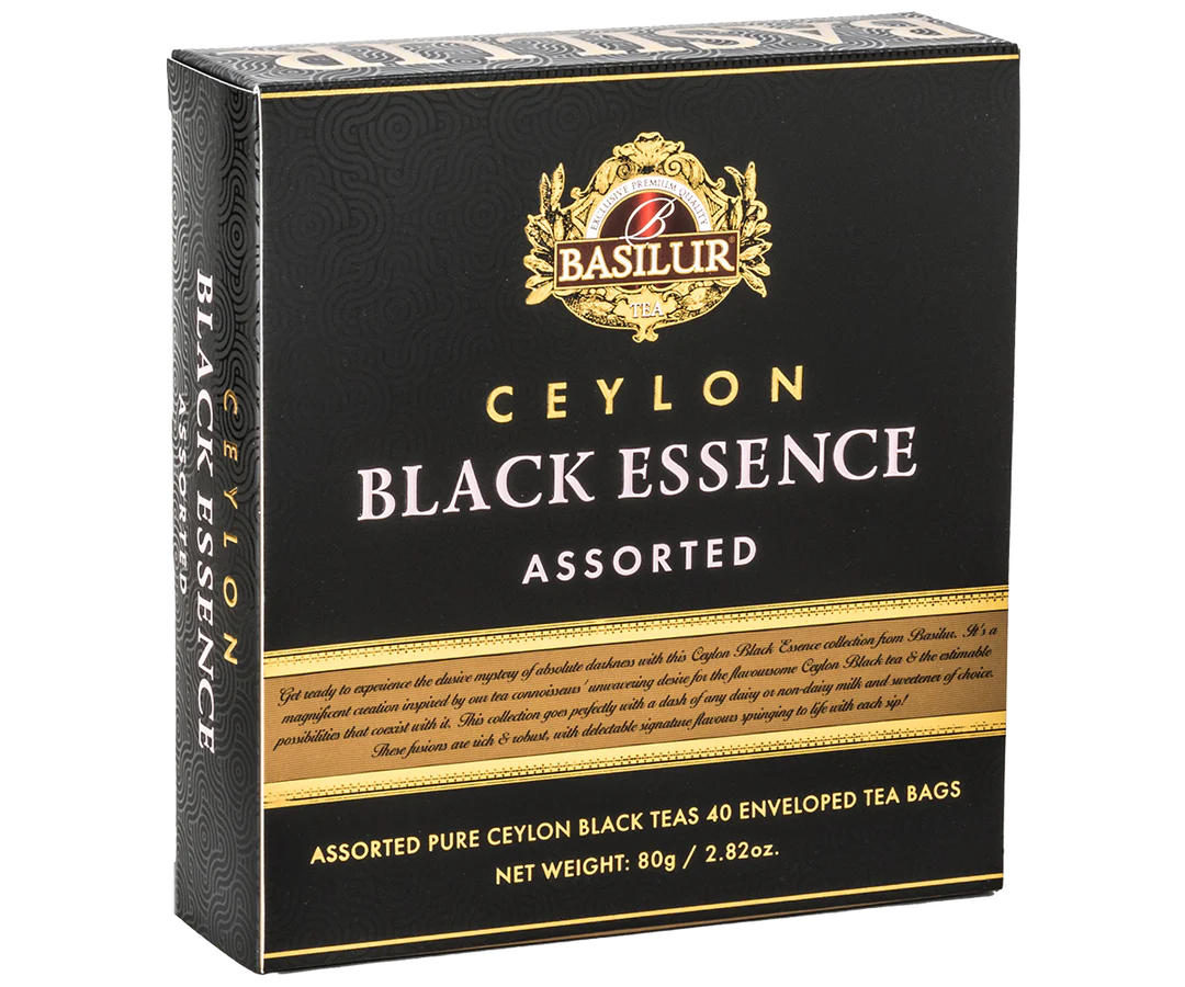 Black Essence Assorted - 40 Enveloped Tea Bags - 4 Uniquely Crafted Flavours