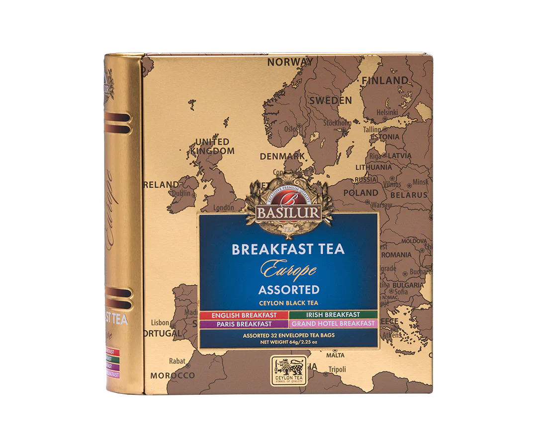 Breakfast in Europe Tea Book - 32 Enveloped Tea Bags - 4 Flavours