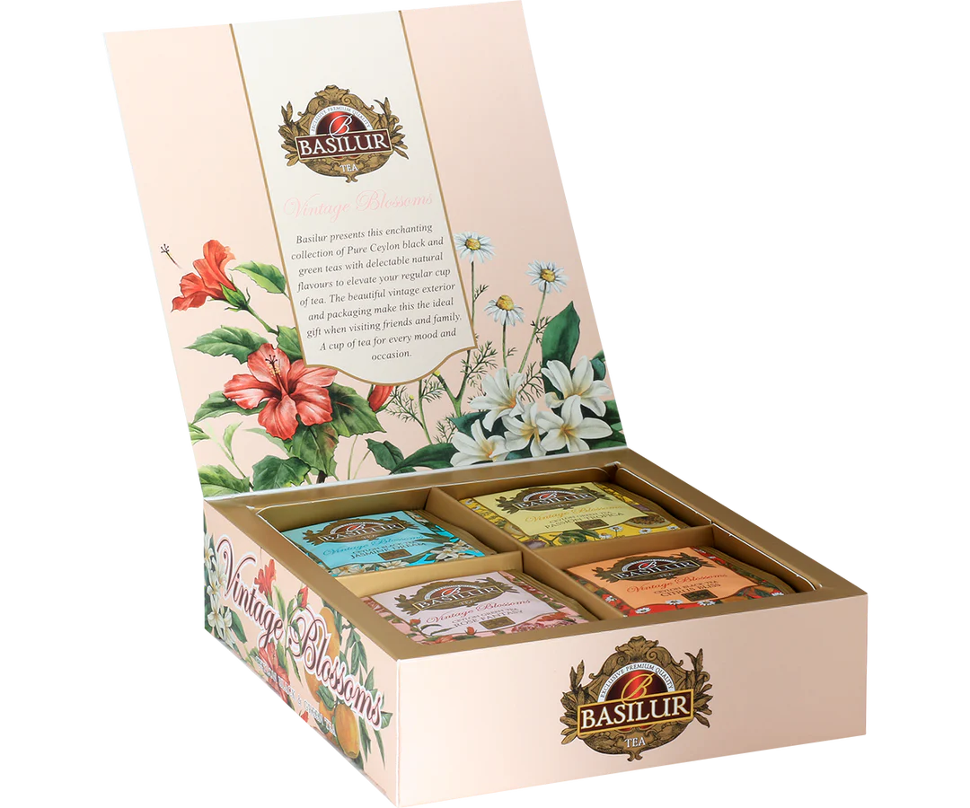 Vintage Blossoms - 40 Enveloped Tea Bags - 4 Flavours