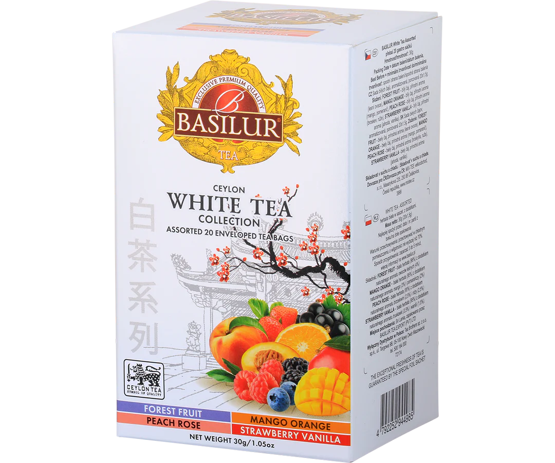 Ceylon White Tea - Assorted 20 Enveloped Tea Bags - 4 Flavours