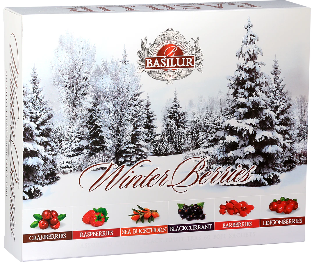 Winter Berries - Flavoured Ceylon Black Teas - 60 Enveloped Tea Bags - 6 Flavours