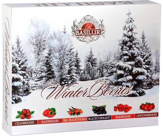 Winter Berries - Flavoured Ceylon Black Teas - 60 Enveloped Tea Bags - 6 Flavours
