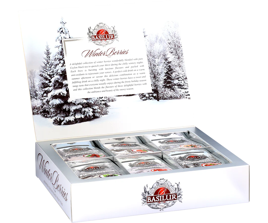 Winter Berries - Flavoured Ceylon Black Teas - 60 Enveloped Tea Bags - 6 Flavours