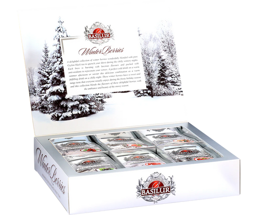 Winter Berries - Flavoured Ceylon Black Teas - 60 Enveloped Tea Bags - 6 Flavours